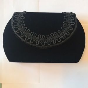 Mary Ann Rosenfeld black vintage velvet purse